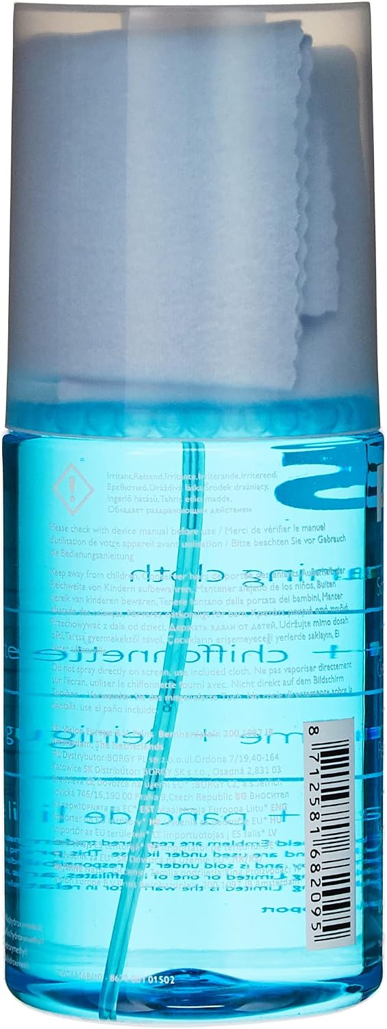 SVC1116 Kit de Nettoyage 200ml pour tout Type d'Ecrans avec Chiffon en Microfibre Inclus et Formule Antistatique