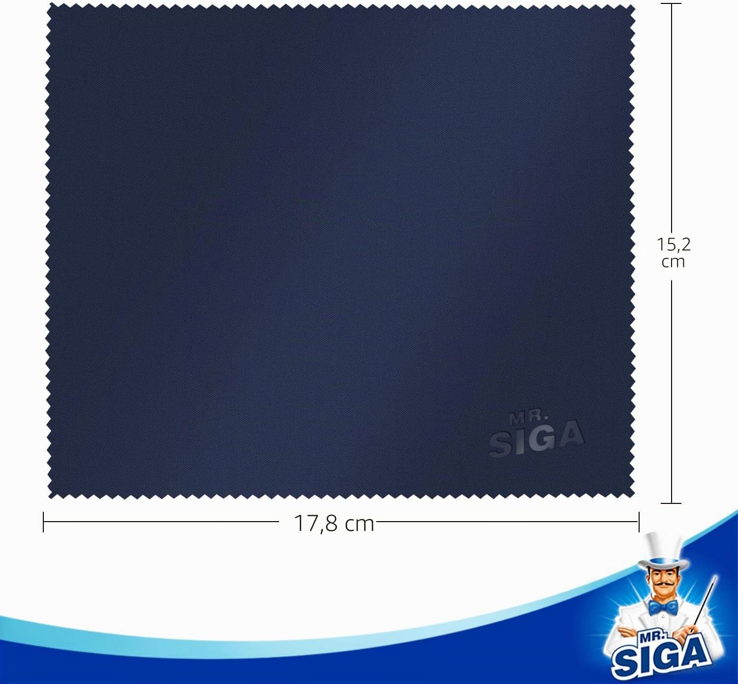 MR.SIGA Lot 12 Chiffons Nettoyage de Lunettes en Microfibre pour Ecrans - Chiffons Lunettes de Vue Surchoix pour Lentilles, Écrans, Appareils Photo, Tablettes et Glasse, 15 x 18 cm, Marine/Gris 12 Pack - 6 x 7 inch