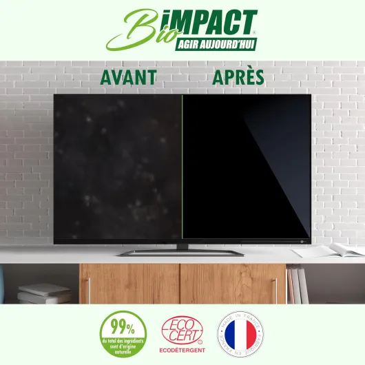 Nettoyant ecran TV - Lunettes - Smartphone - 500ml - Spray Nettoyage Pc, Television, Ordinateur Portable - Naturel certifié par Ecocert 500 ml