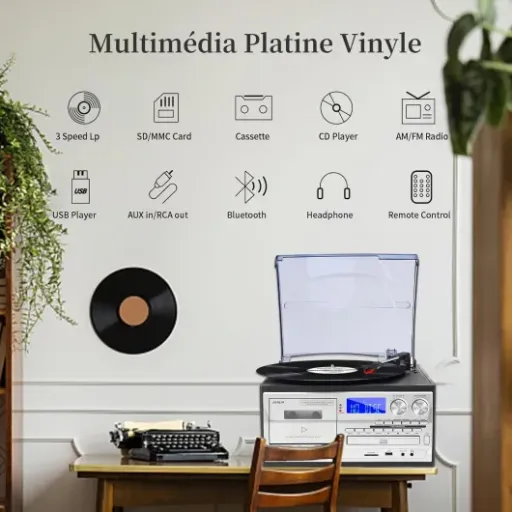 Avis JORLAI T408 : la platine vinyle 9‑en‑1 qui regroupe tout au même endroit