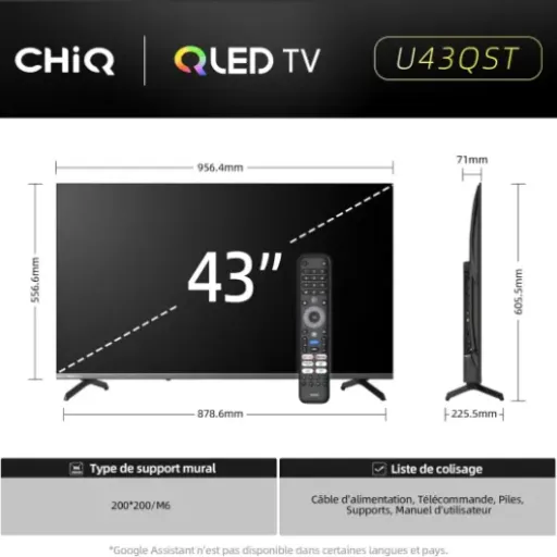Avis CHiQ U43QST 43" : une TV 4K QLED Google TV abordable pour le salon ou la chambre