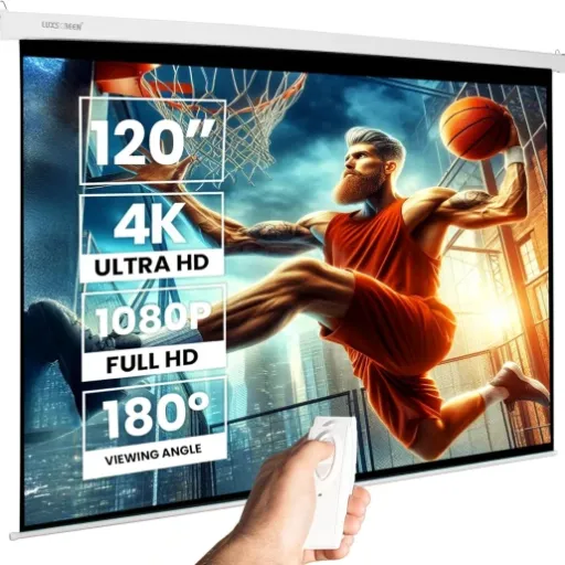 Avis Luxscreen Écran de Projection Moteur 120" : un grand écran 4:3 motorisé simple et efficace pour le home-cinema