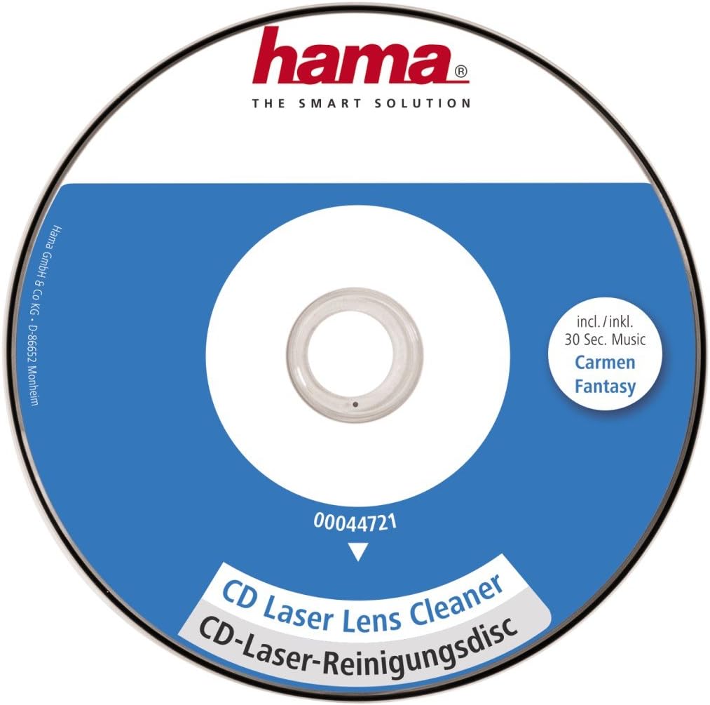 Hama CD de nettoyage (pour tête de lecture laser, pour éliminer la poussière dans les lecteurs de CD, CD de nettoyage au laser) Blanc/Bleu/Rouge
