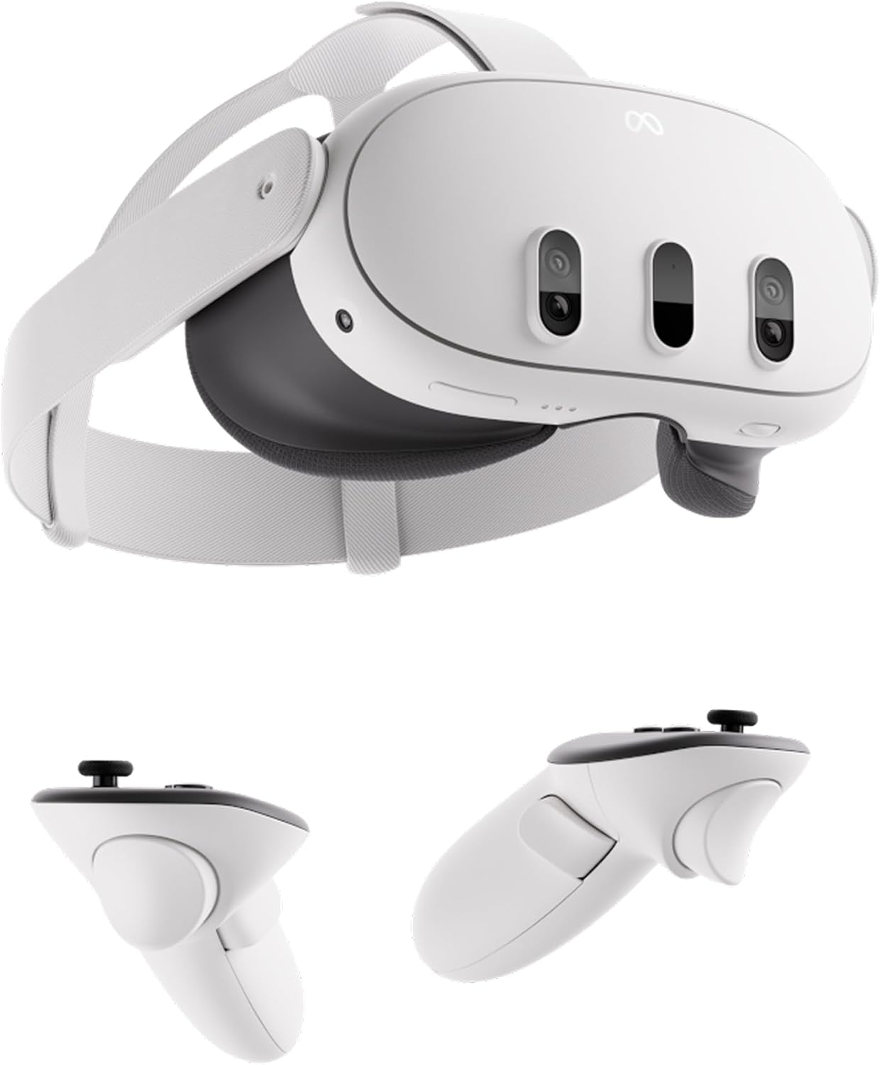 3 512 Go – Le plus puissant des Quest – Expériences de réalité mixte ultimes – Casque tout-en-un avec manettes, résolution 4K + affichage Infinite Display Headset only 512GB