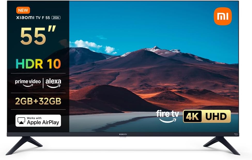 TV F 55, 140 cm (55 Pouces), 4K UHD, Smart TV, Fire TV, Contrôle Vocal Alexa, HDR10, MEMC, Mode Game Boost 120Hz, 2Go+32Go, Compatible avec AirPlay Fire TV(2025 model) 55"