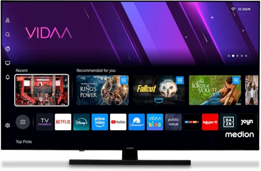 TV 50 Pouces 4K (125,7 cm) QLED Television (Smart TV 4K, Dolby Vision HDR, VIDAA Store, Prime Video, Disney+, DAZN, Paramount+, DTS X, Dolby Atmos, PVR, Bluetooth, MD 850600) 4K - QLED - 2025 125,7 cm (50 Pouces)