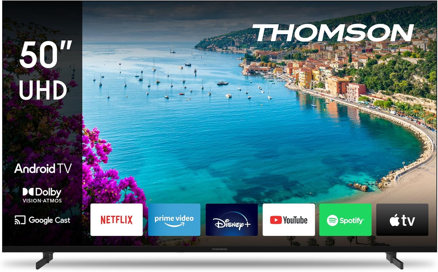 50 Pouces (126 cm) 4K Ultra HD Smart Android TV, Google Assistant, Wi-FI, Dolby Digital, Bluetooth, Triple-Tuner (Câble/Satellite/Antenne), HDMI, CI+, A+ Panneau – 50UA5S13 50 Pollici UHD