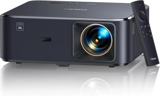 Videoprojecteur 4K avec Son JBL, Google TV 11.0, YABER Projecteur Video WiFi 6 Bluetooth 5.2, K2s Retroprojecteur Portable 20W Haut-Parleurs, Full HD 1080P, Auto Focus/Keystone Large noir
