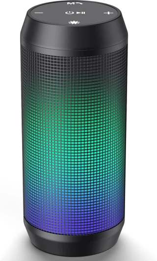 ELEHOT-Store Enceinte Bluetooth Lumineux en 5 Couleurs Haut-Parleur Portable sans Fil Enceinte USB avec Fonction Mains Libres Support Carte TF/Clé USB,Double Appairage Stéréo,Autonomie 16 hrs vert