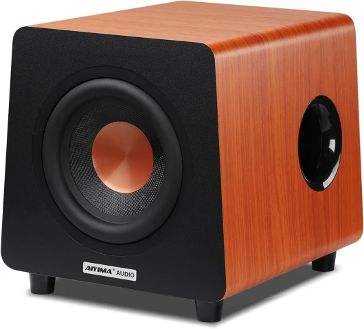 Caisson de Basses alimenté 800 x 20,3 cm, Basses Incroyablement Profondes et Caisson de Basses alimenté pour Home cinéma, entrées RCA/AUX/LFE