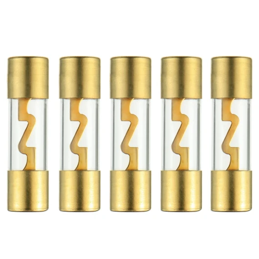 BOJACK 20A Verre Plaqué Or AGU Fusible Audio de Voiture pour Voiture/Auto/Marine Audio Amplificateur Stéréo Protection de Puissance (Lot de 5 Pcs)