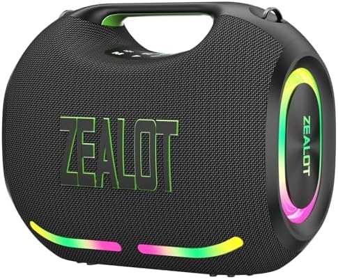 Haut Parleur Bluetooth Puissante 120W sans Fil Enceinte avec Port USB/AUX/TF Carte, Autonomie de 30 Heures, Lumière LED, BT 5.3, Étanche IPX6, Son Stéréo pour Fêtes, Voyage, Extérieur, Noir Noir-120W