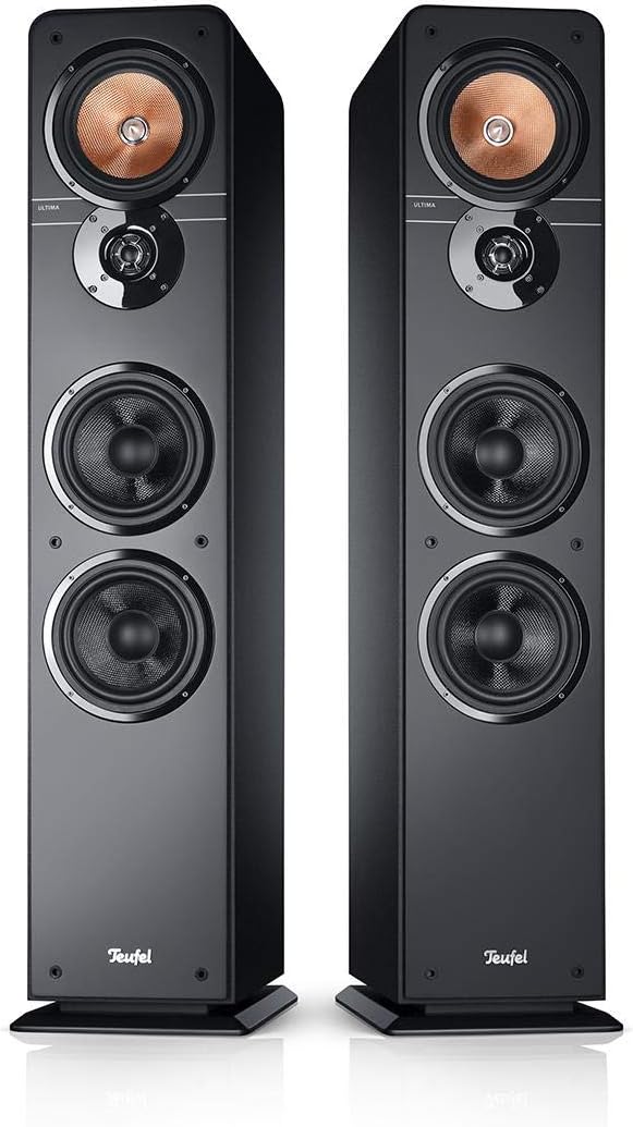 Ultima 40 Paire d'Enceintes Colonnes Hi-FI, Système 3 Voies, Construction Bass-Reflex, Compatible avec Tous Les amplificateurs - Noir