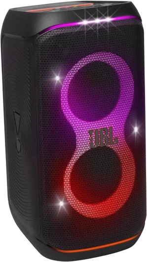 Partybox Club 120, Enceinte portable de soirée, poignée pliable ergonomique, son JBL Pro, jeu de lumières, 12 heures d'autonomie, résistante aux éclaboussures IPX4, en noir