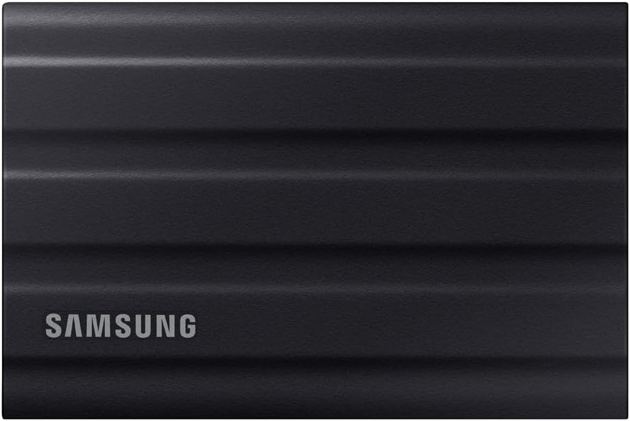 SSD Externe T7 Shield, 2 To, Noir, MU-PE2T0S/EU, vitesse de lecture/écriture jusqu'à 1050Mo/s, USB 3.2 Gen 2 2 To T7 Shield Noir