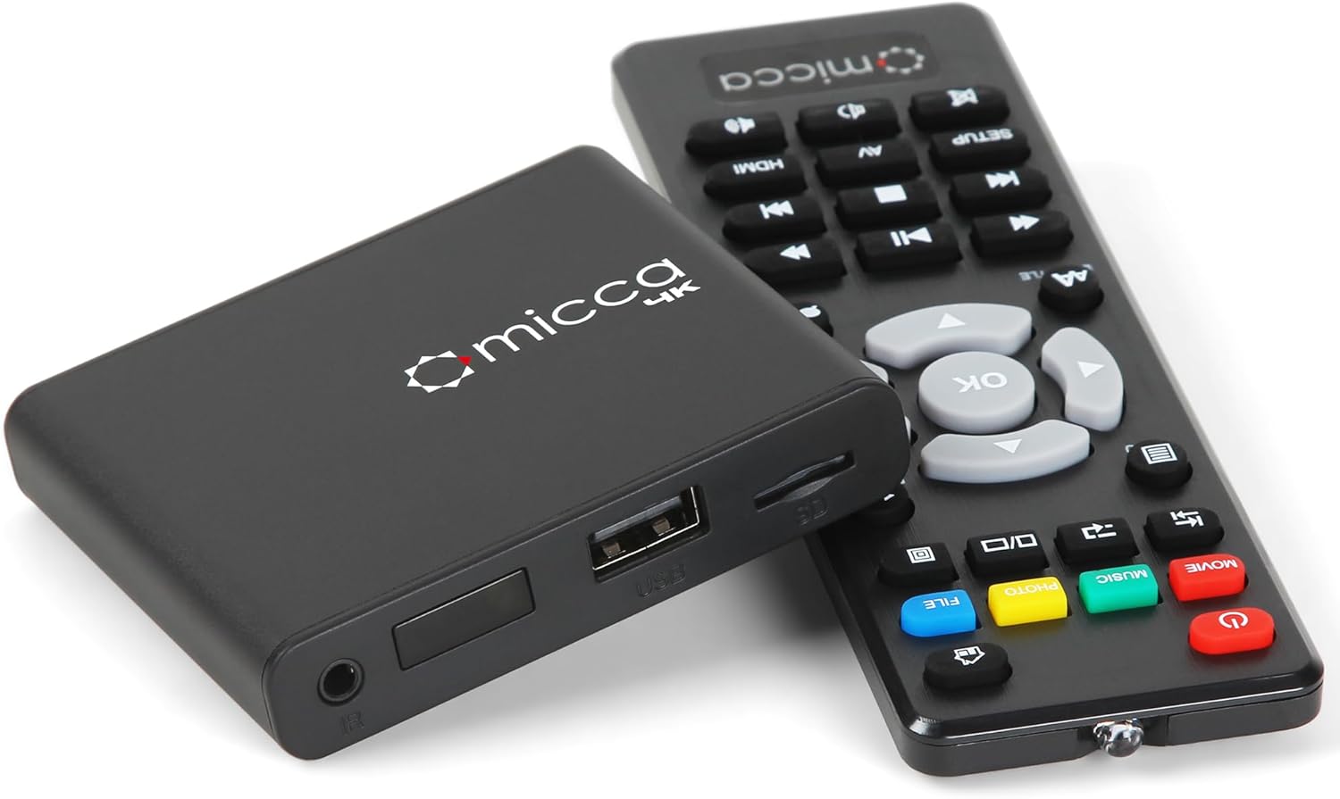 Lecteur Multimédia 4K Ultra-HD Micca pour Clés USB et Cartes MicroSD, Signalisation Numérique, Vidéos MKV MP4 MP3, Sorties HDMI 4K et AV, Lecture et Reprise Automatique Speck 4K UHD