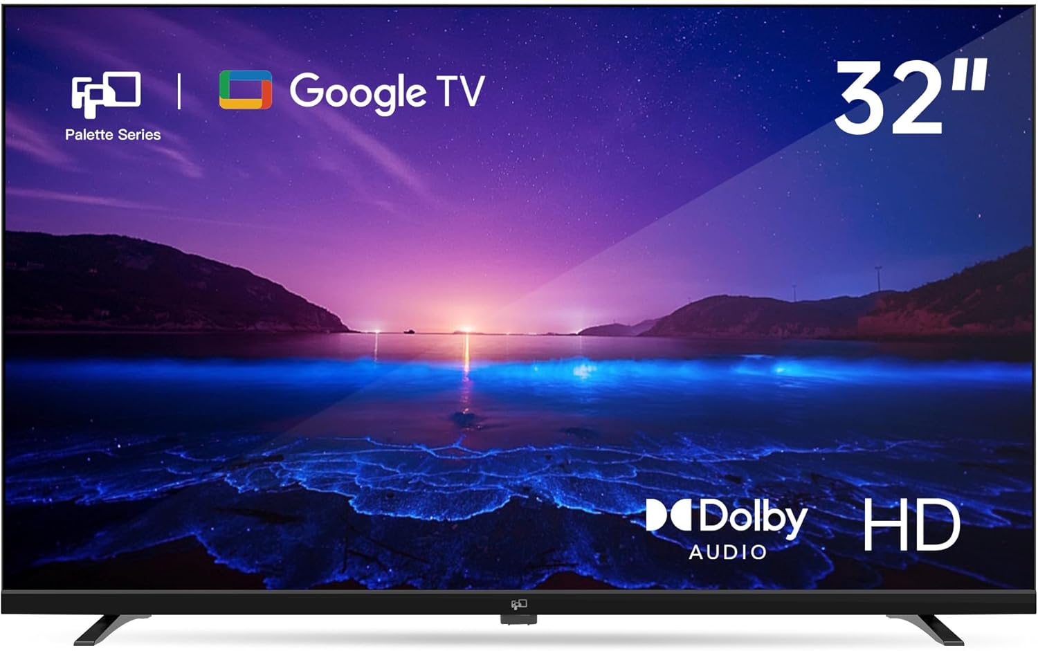 FPD Smart Google TV HD 720p with Google Play and Google Cast Built-in, HDR 10, Dolby Audio, Voice Remote, Stream Live TV, 32 inch (Palette-Series, CG32-P3, 2025 Model)