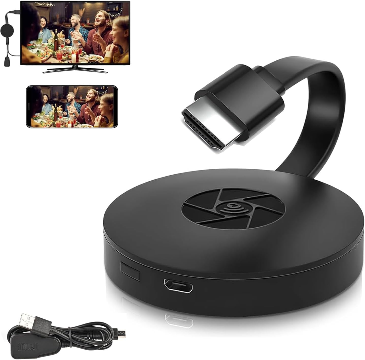 Adaptateur Dongle HDMI sans Fil,1080P Wireless Display Adapter 4K, 2.4/5GHz WiFi Miracast HDMI Dongle Adaptateur D'affichage Compatibles Android/i-Phone/i-OS/Mac/Windows/Miracast, DLNA, Airplay, TV