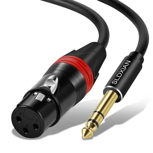 SLDXIAN Câble XLR vers Jack 6,35mm, Câble XLR femelle vers TRS 6,35 mm, pour Guitare, Microphone, Amplificateur, Mixeur (1M, Female) Female 1M