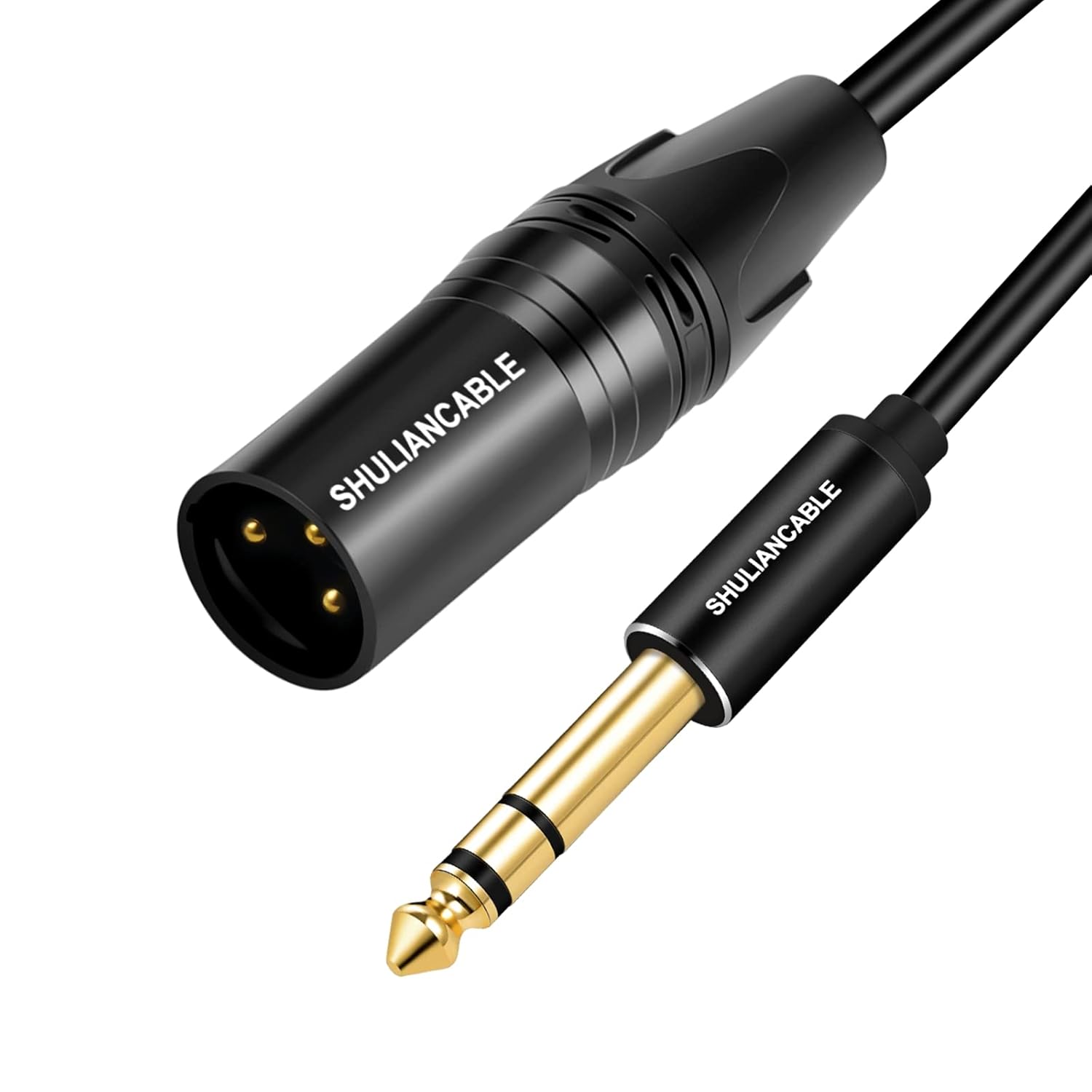 SHULIANCABLE XLR Mâle vers 6,35mm TRS Jack Cable, Câble 6,35 mm (1/4 pouce) TRS vers XLR mâle, pour Guitare Microphone, Amplifier, Hautparleur, Carte Son etc - (Male, 5M) Male 5M