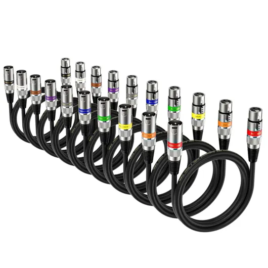 NUOSIYA Cable XLR 1m 10 paquet,Cable Microphone XLR Male Femelle, Balanced XLR vers XLR Câble Instrument pour Microphones, Enceint, Consol Mixag, Amplificateur 1m-10Pack