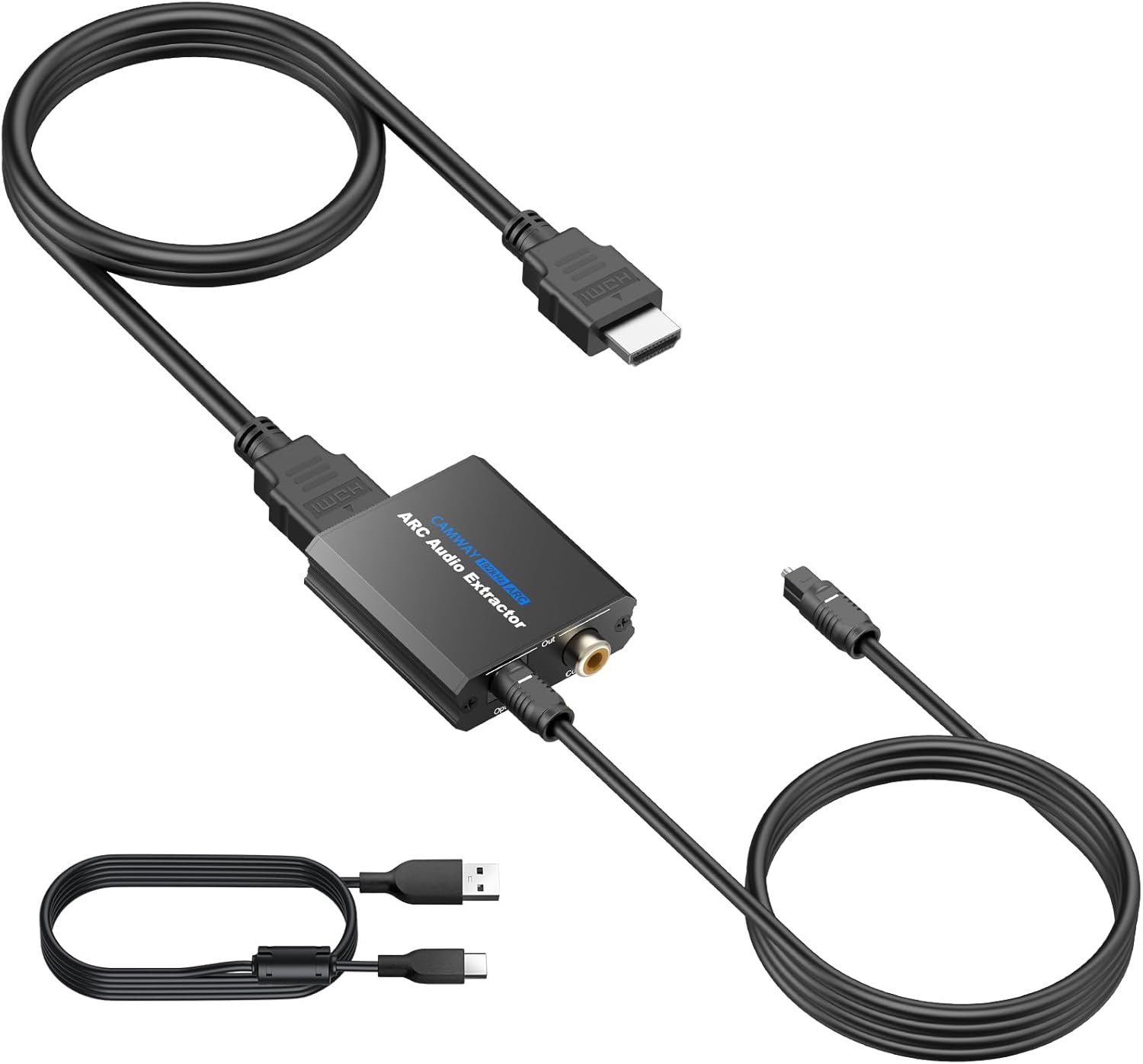 Extracteur HDMI ARC Audio Extractor DAC 192KHz Convertisseur Optique/Coaxial Adaptateur HDMI vers SPDIF TosLink avec Câble Compatible TV HD,Soundbar,Ampli,Home Cinéma Métal Durable,LPCM/PCM,CEC Sortie Coaxiale Fibre Optique