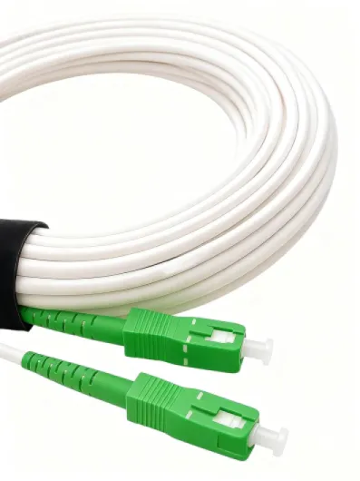 ® - Câble/Rallonge Fibre Optique {Orange SFR Bouygues} - Jarretière Simplex Monomode SC-APC à SC-APC - Blindage et Connecteur Renforcée - Perte Très Fiable - Blanc, 5M