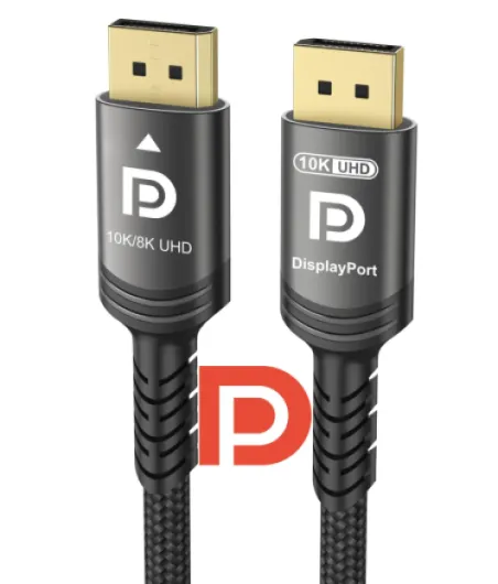 10K 8K 4K Câble DisplayPort 2.1 54Gbps 2M, Certifié VESA Câble DP vers DP 4K 240Hz 165Hz 144Hz 120Hz 10K 8K 60Hz Nylon Tressé UHBR HDCP2.3 FreeSync G-Sync RTX5090 Moniteur Projecteur PC 2 Mètre