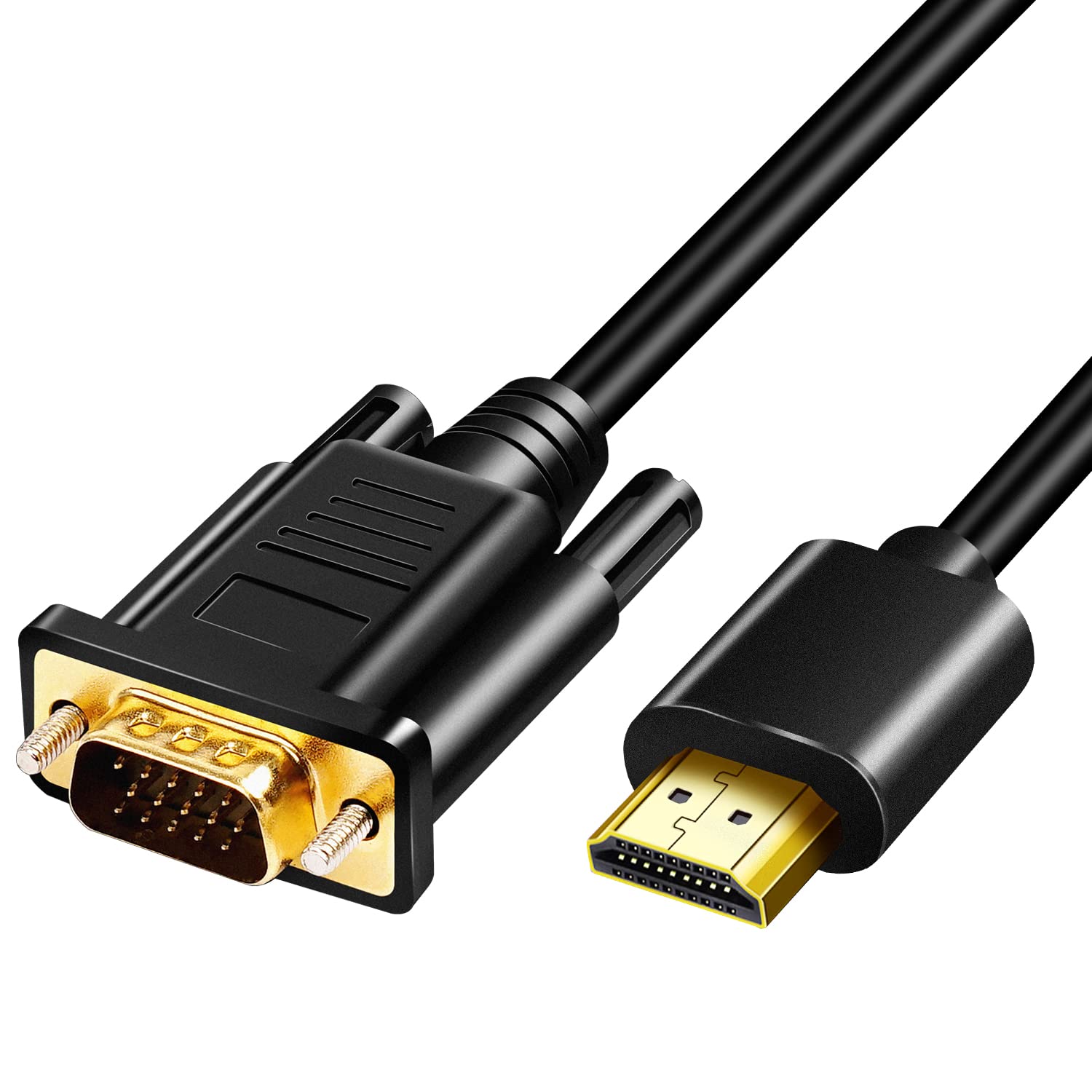 Câble adaptateur HDMI vers VGA en plaqué or, 1080p - pour ordinateur de bureau, projecteur, HDTV, Raspberry Pi, Roku, Xbox (1 m) 1 m.