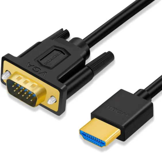 SHULIANCABLE Câble HDMI vers VGA, Câble adaptateur en plaqué or (mâle à mâle) Compatible avec Ordinateur Portable, PC, Moniteur, Projecteur, HDTV (1M)