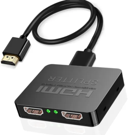 Yiany Répartiteur HDMI 1 entrée 2 sorties 4 K 3D 1080p HDMI 2.0 pour deux moniteurs, compatible MacBook, Xbox, PS4, PS3, lecteur Blu-Ray, DVD, HDTV