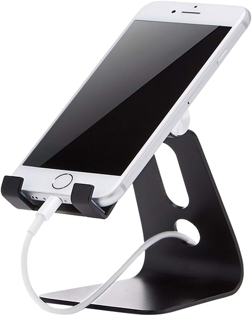 Support de téléphone portable ajustable pour iPhone et Android, Simple, Jumeau, Noir Noir Ajustable