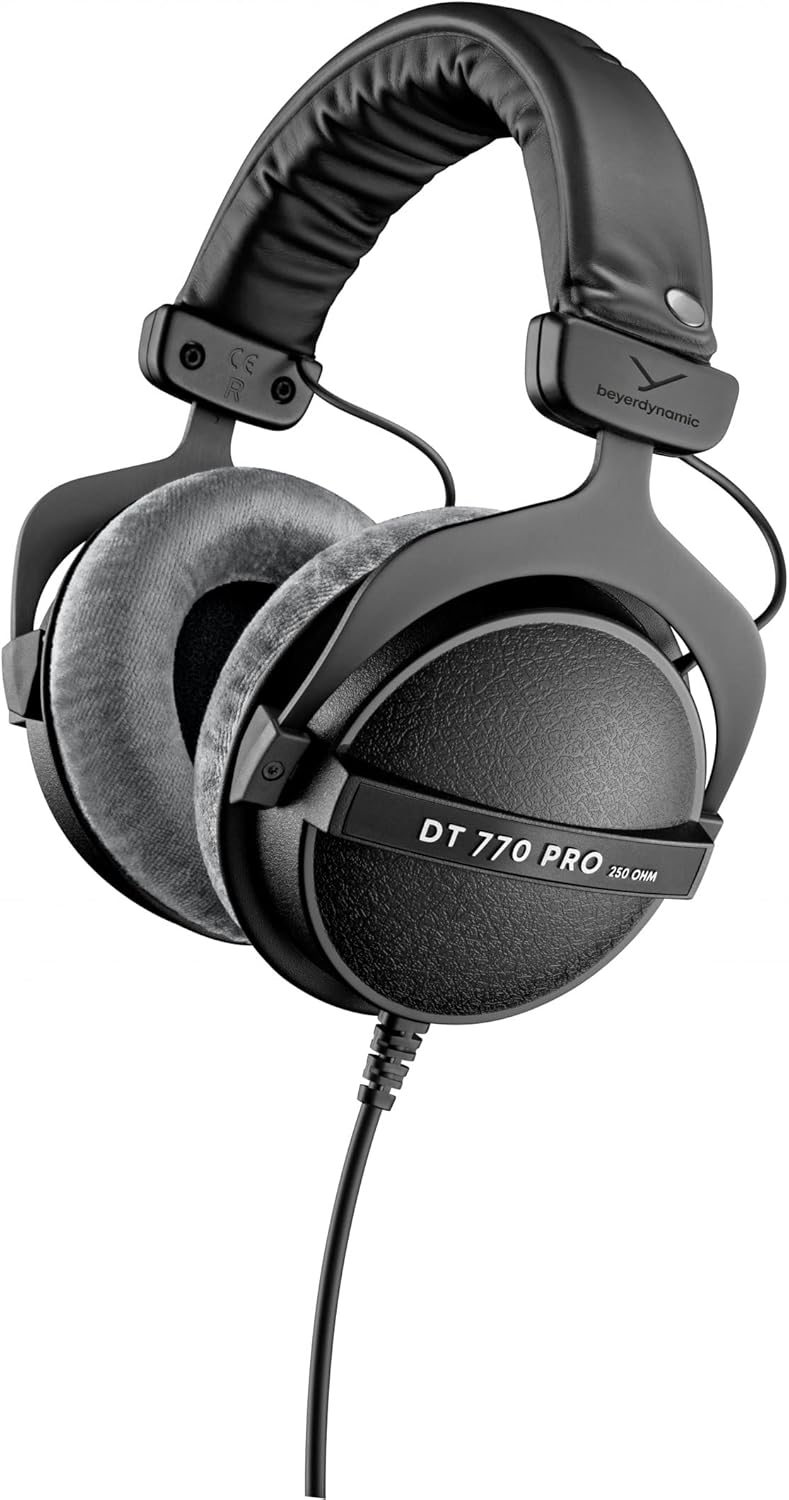 Beyerdynamic DT 770 PRO 250 Ohm Over-Ear Headphones in Gray - Enclosed Design, Use Ideal for Studio Mixing 250 OHM Gray