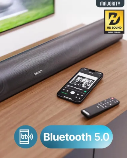 Snowdon 120W Barre de Son TV Bluetooth - Enceinte TV Home Cinema 2.1 - Barres de Son avec RCA, Optique et AUX - Caisson de Basse Intégré - Montage Mural Unique