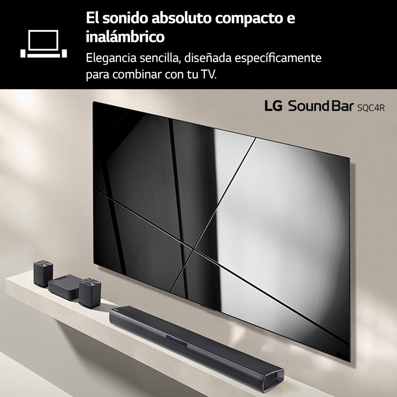SQC4R Barre de Son Intelligente, 220 W, 2.1 canaux, Son Surround Dolby Digital avec Basses puissantes, Large connectivité, HDMI, Bluetooth, USB, entrée Optique et Application Android/iOS, Noir 4.1 canaux 4.1 canaux