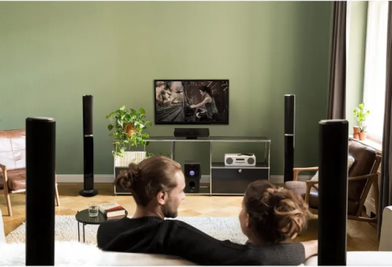 Areal Surround Home Cinéma 5.1 Système de sonorisation Home Cinéma 5.1 avec 145 W RMS Caisson de basses Side Fire 16,5 cm (6,5") Bassreflex Bluetooth Noir