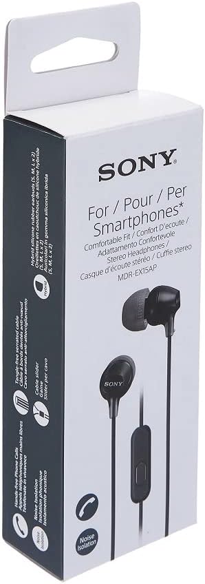 MDR-EX15APB Ecouteurs Intra-auriculaires avec Microphone - Noir Noir 1 Avec microphone