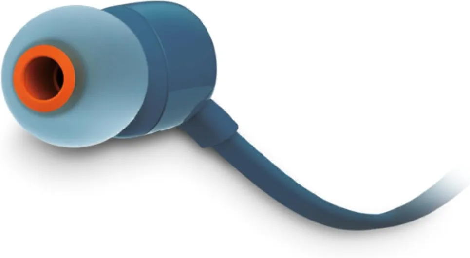 T110 – Ecouteurs intra-auriculaires filaires – Son Pure Bass de JBL et bouton de contrôle – Connectivité : câble Jack 3,5 mm – Couleur : Bleu