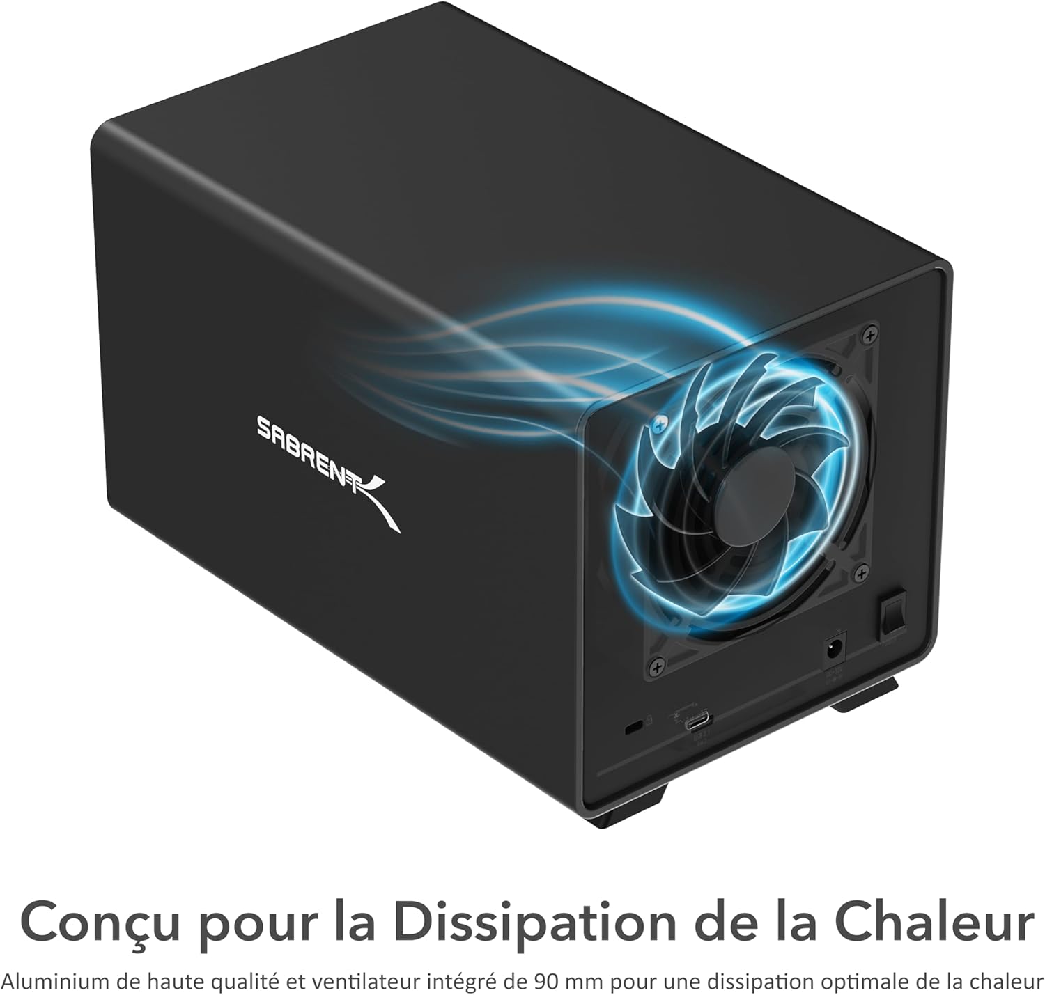 Station d'accueil du Disque Dur SATA 3,5", 4 Baies Adaptateur SSD/HDD vers USB 3.2, Boitier Externe pour Disque Dur avec Ventilateur et Alimentation, clonage Hors Ligne, 2 câbles USB Inclus 3,5" 4 Baies‎