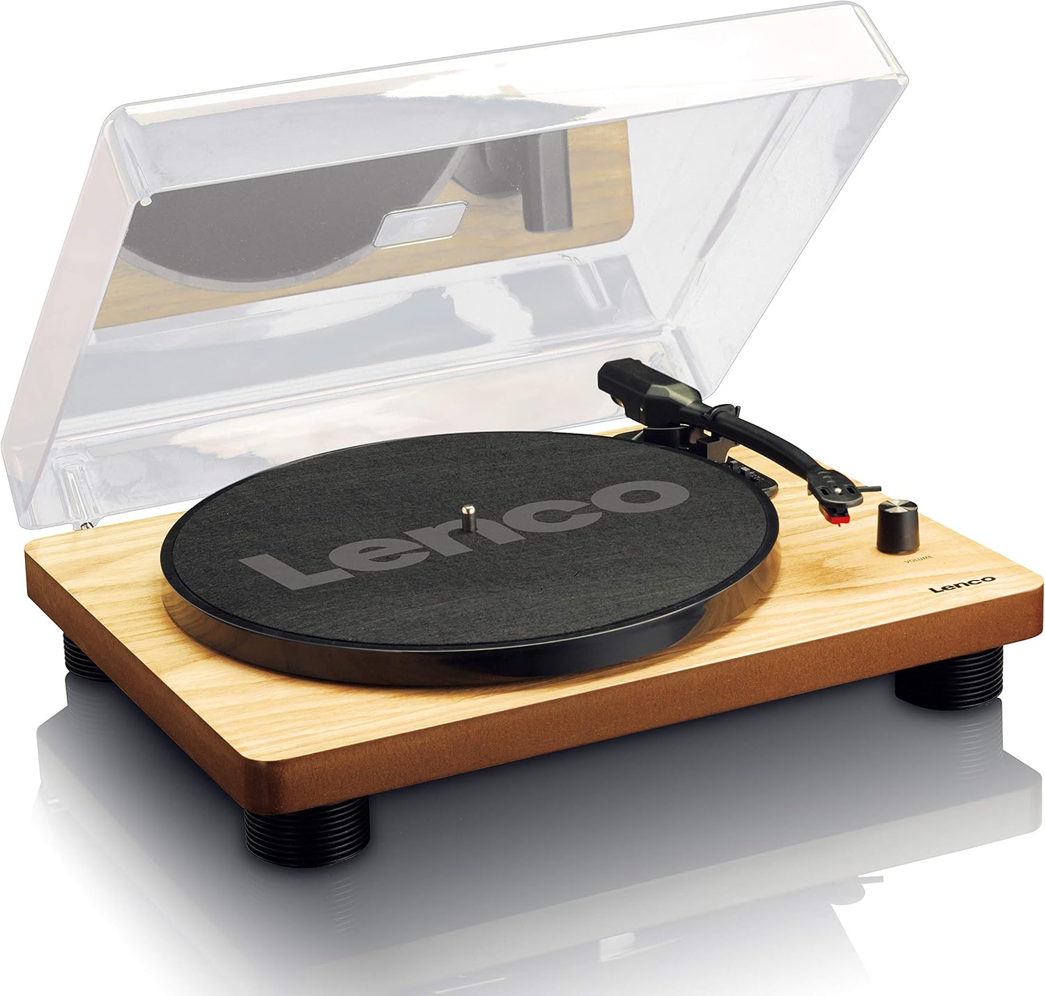Platine Vinyle LS-50 Tourne-Disque avec boîtier en Bois et Haut-Parleur, USB, Conversion Vinyle à numérique, Housse de Protection, entraînement par Courroie, 2 x Stylet (Aiguille) LS-50 33/45 U/min marron