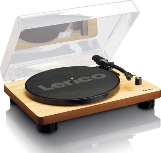 Platine Vinyle LS-50 Tourne-Disque avec boîtier en Bois et Haut-Parleur, USB, Conversion Vinyle à numérique, Housse de Protection, entraînement par Courroie, 2 x Stylet (Aiguille) LS-50 33/45 U/min marron