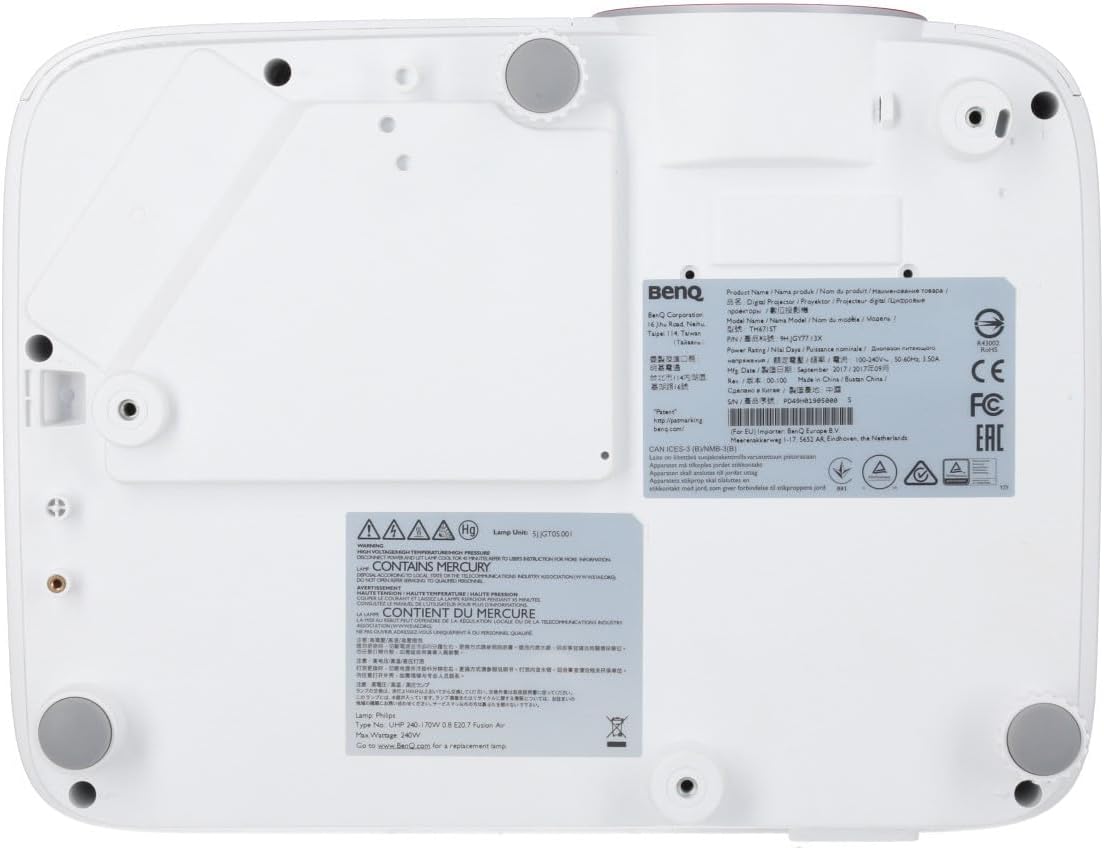 TH671ST ​​Vidéoprojecteur 1080p 3000 lumens DLP, Faible Input lag pour des Jeux vidéo Plus fluides, focale Courte supérieure 100" à 1,50 m, Haut-Parleur stéréo 5 W, sans Fil, HDMI, MHL 3000 ANSI Lumen, Short throw FHD 1080P