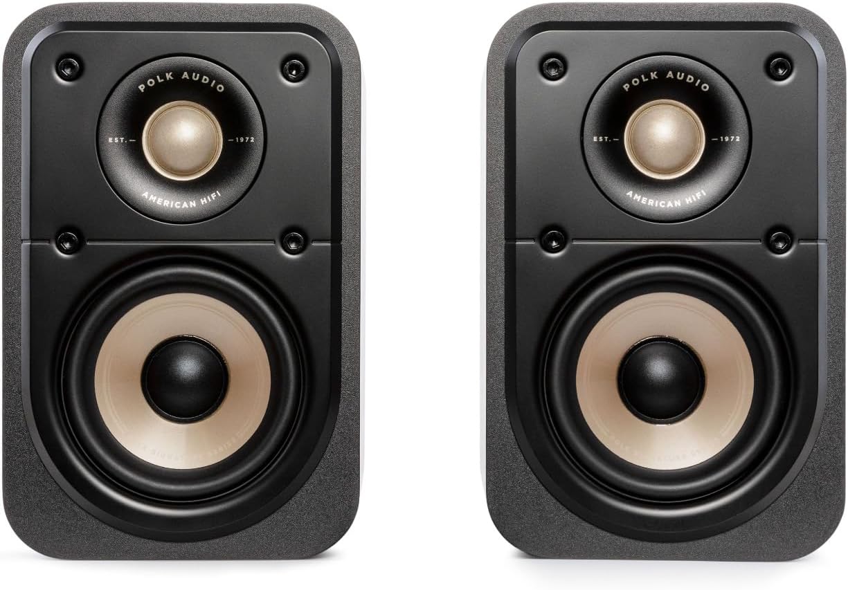 Signature Elite ES10 Enceintes Surround Hi-Res, Satellites Compactes, Compatibles Dolby Atmos/DTS:X (Paire) - Noires