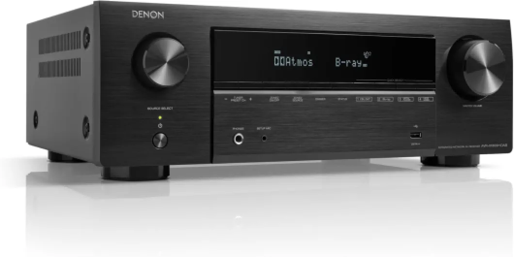 Denon AVR-X1800H Dab Amplificateur AV Home Cinéma 7.2 Canaux, 175W, HDMI 8K, HEOS Multiroom, Dolby Atmos, DTS:X, Dab+, Bluetooth, Wi-FI - Noir Avec radio numérique