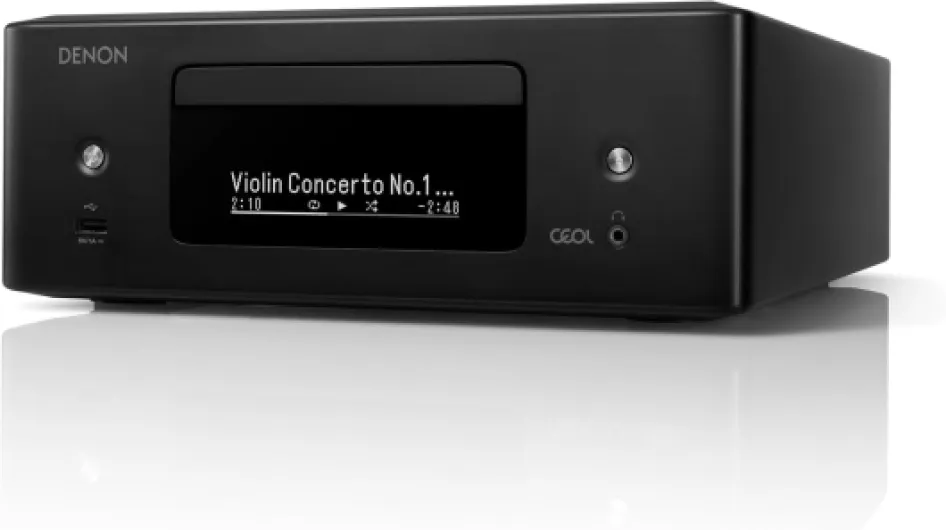 Denon RCD-N12DAB Système Audio Tout-en-Un avec Amplificateur HiFi, Lecteur CD, Streaming HEOS, Bluetooth, Wi-FI, AirPlay 2, Radio Dab+ - Noir