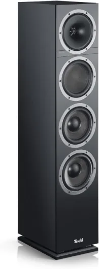 Theater 500 - Paire d'enceintes colonnes stéréo HiFi, système 3 voies, système bass reflex downfiring, son premium, même son à chaque position d'écoute - noir