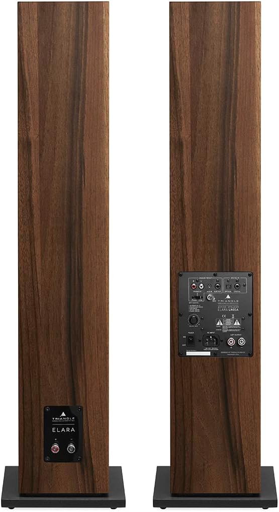 Enceintes Actives LN05A - Enceintes Colonne Bluetooth avec Amplificateur 2 x 80W - Audio HD - Entrées Phono/Platine Optique Sortie Caisson - 165 x 921 x 263 mm – Châtaignier (Paire) Chataignier