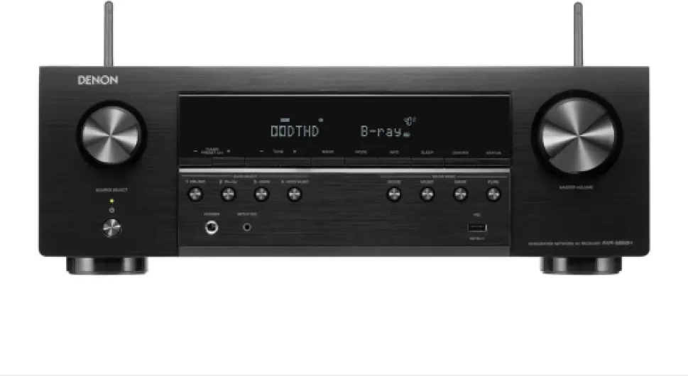 Denon AVR-S660H Amplificateur AV Home Cinéma 5.2 Canaux avec Son 3D, HDMI 8K, Bluetooth, WiFi, AirPlay 2, HEOS Multiroom, Compatible Alexa - Noir