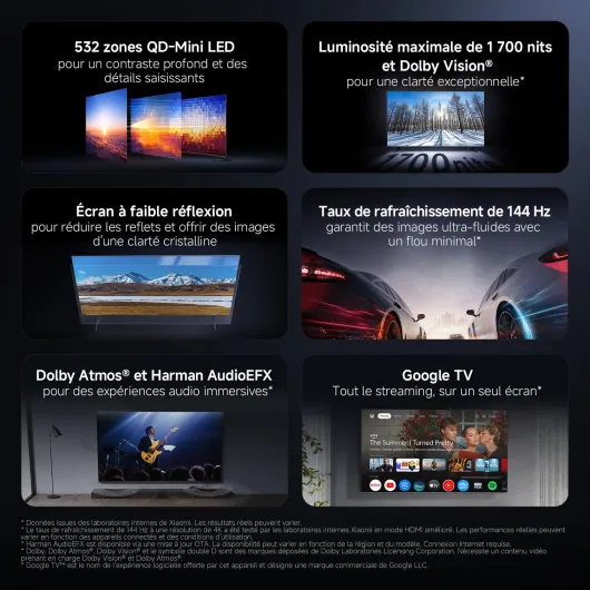 TV S Pro Mini LED 65, Smart TV, Dolby Vision, Dolby Atmos, QLED 4K, 144Hz, Google TV, HDR10+, Triple Tuner, DVB T2, MEMC, DTS-X, Harman AudioEFX, Prime Video, Google Assistant, AirPlay2 S Pro MINI LED(2026 model) 65"