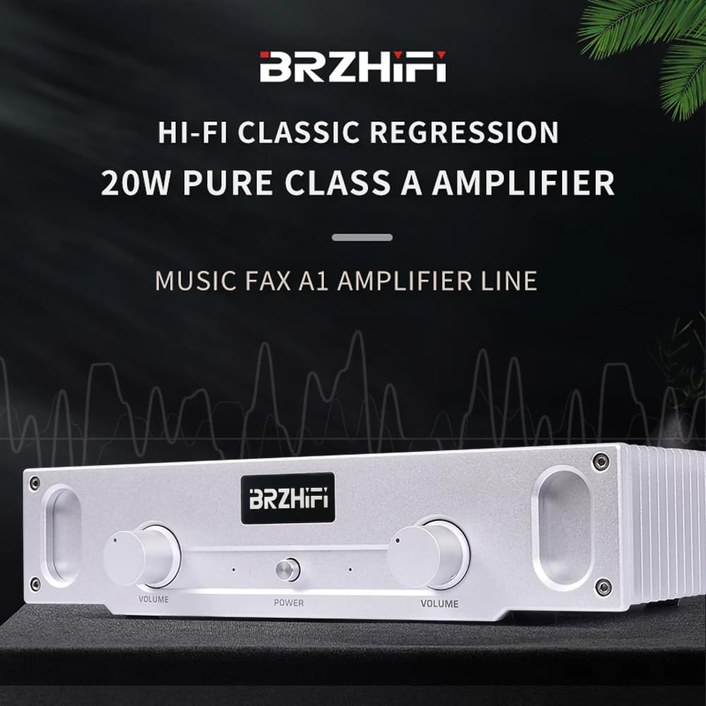 A1S Pure Classe A Amplificateur Audio HiFi Ampli de Puissance Stéréo 20 W×2 2,0 Canaux (Argent)